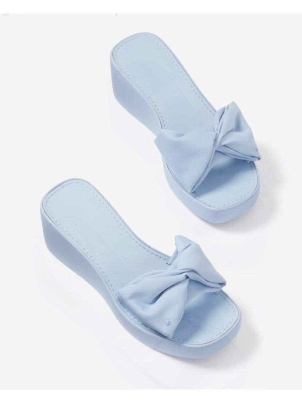 Kate Spade Blue Bikini Platform Wedge Slide Sandals Size 7.5
